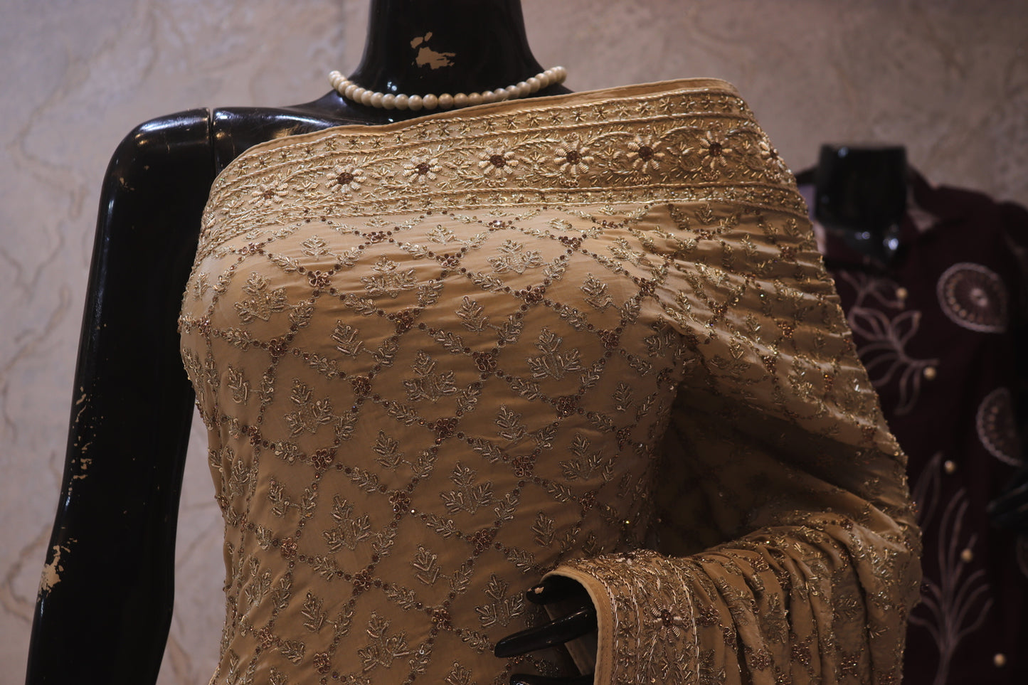 "The Royal Antique Gold" Premium Designer Handcrafted Saree