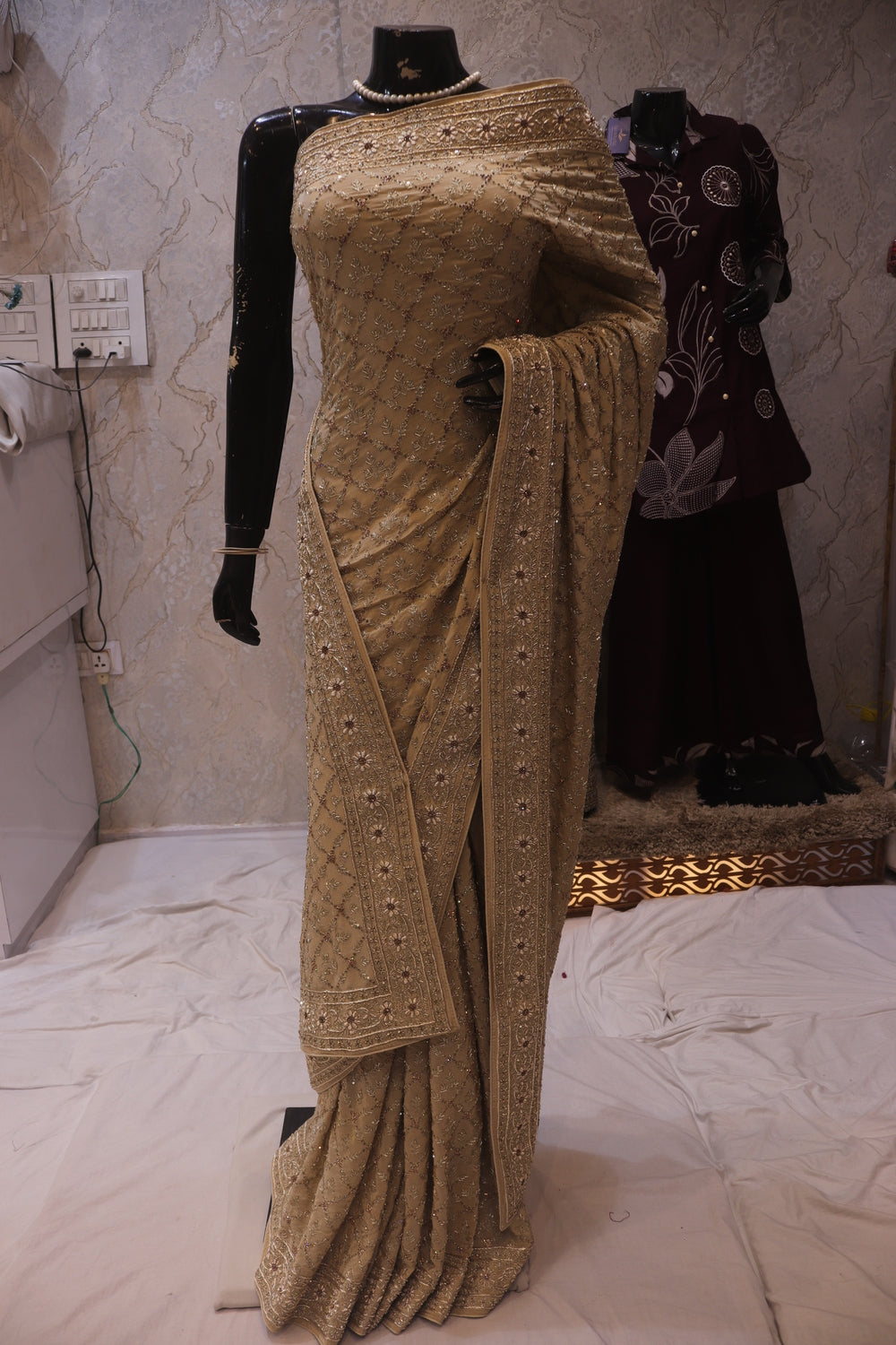 "The Royal Antique Gold" Premium Designer Handcrafted Saree