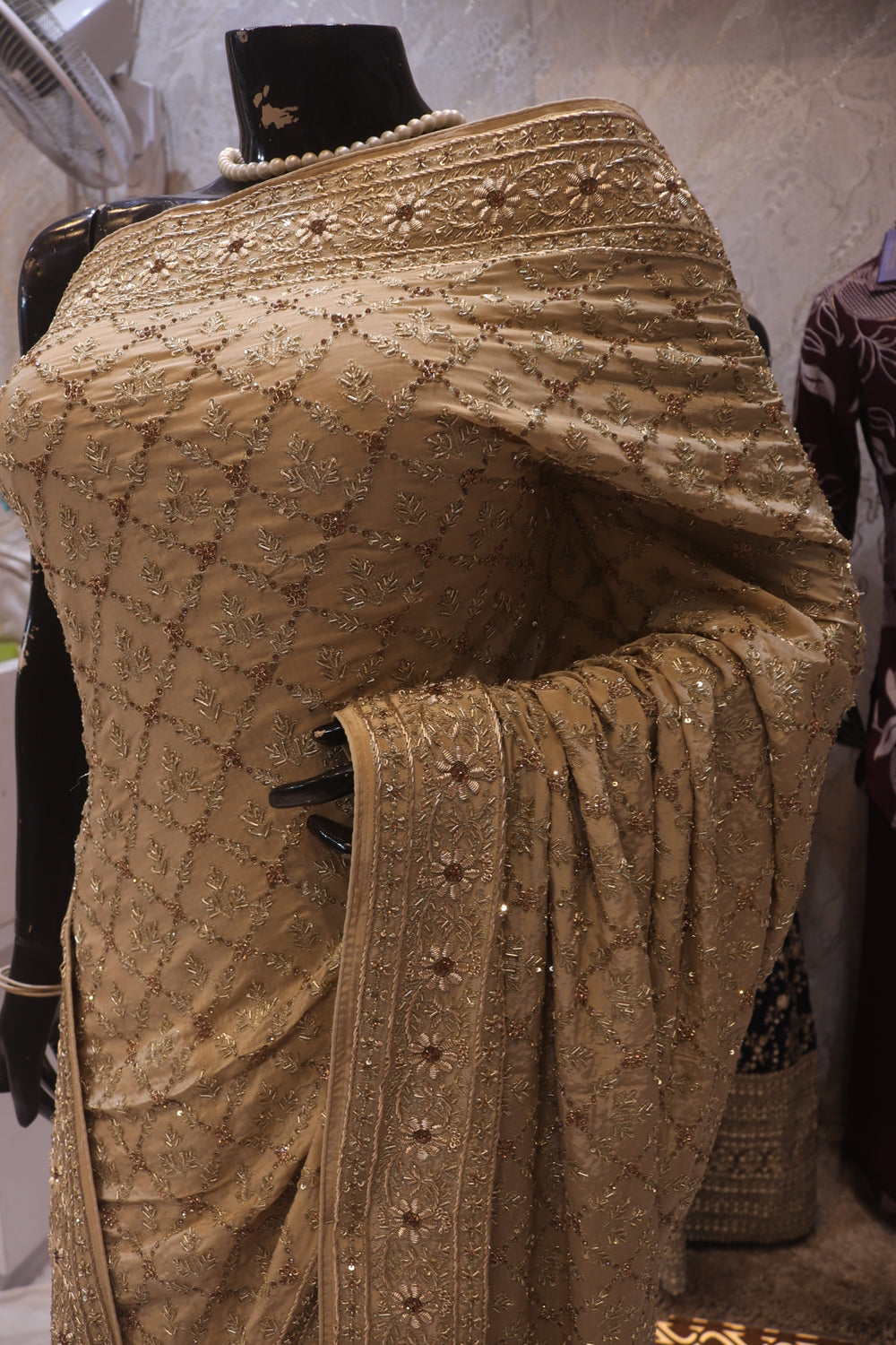 "The Royal Antique Gold" Premium Designer Handcrafted Saree