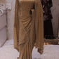 “The Champagne Gold" Premium Georgette Saree with Veil