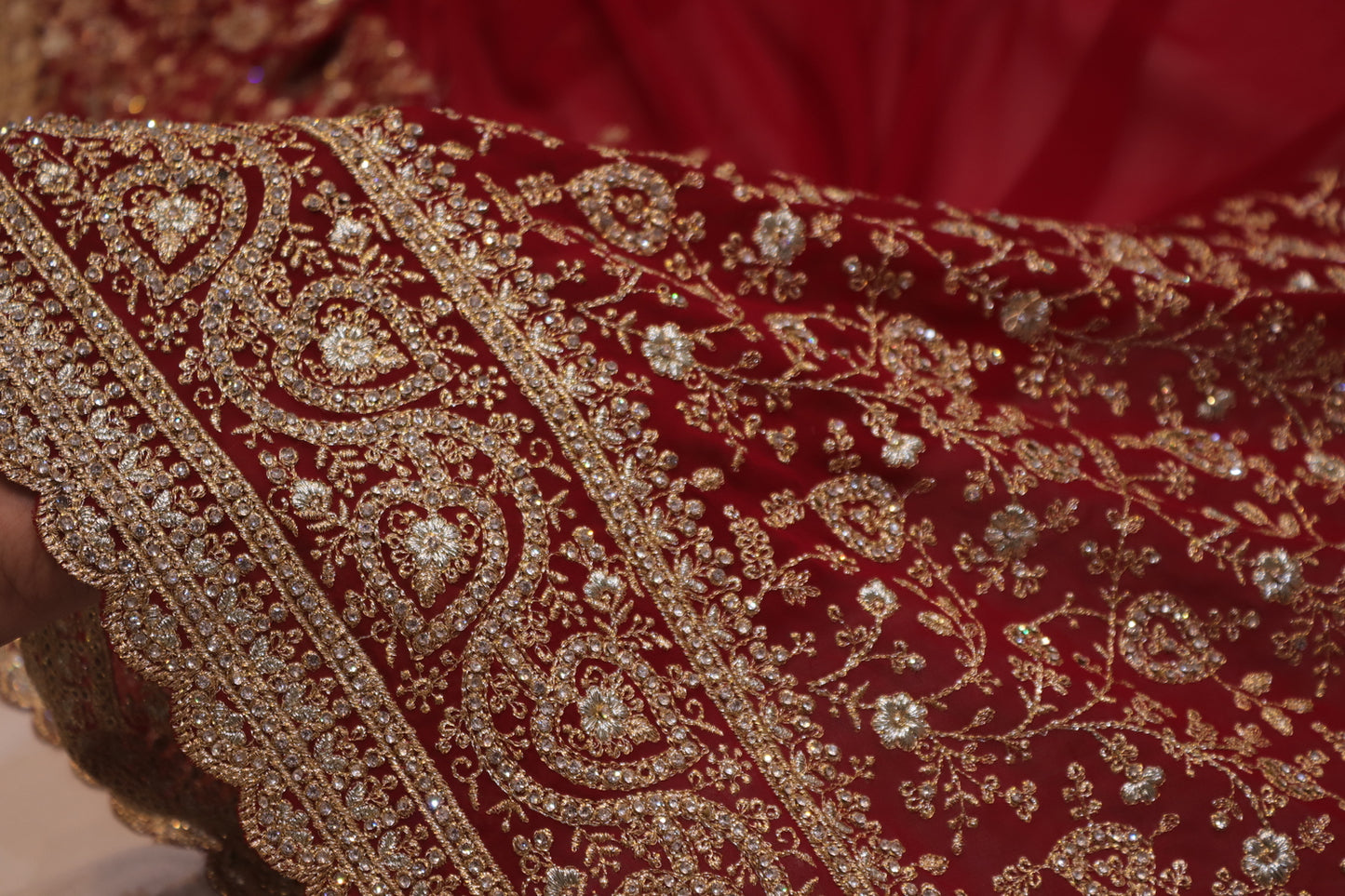 "The Royal Raspberry" Premium Bridal Saree with Veil
