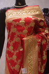 "The Epitome of Bridal Red" Premium Banarasi Silk Saree