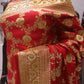 "The Epitome of Bridal Red" Premium Banarasi Silk Saree