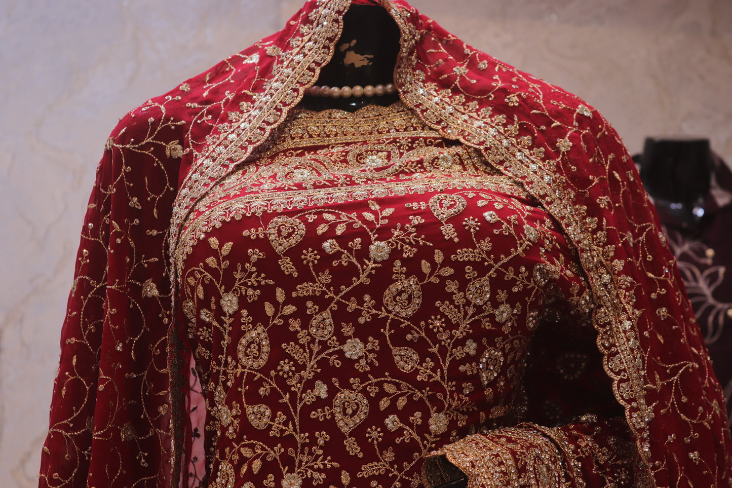 "The Royal Raspberry" Premium Bridal Saree with Veil
