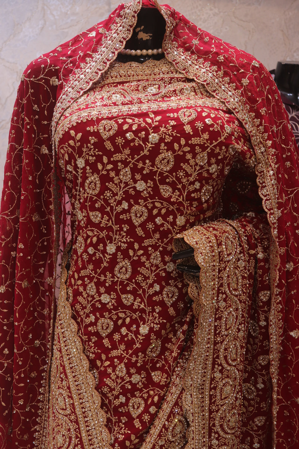 "The Royal Raspberry" Premium Bridal Saree with Veil
