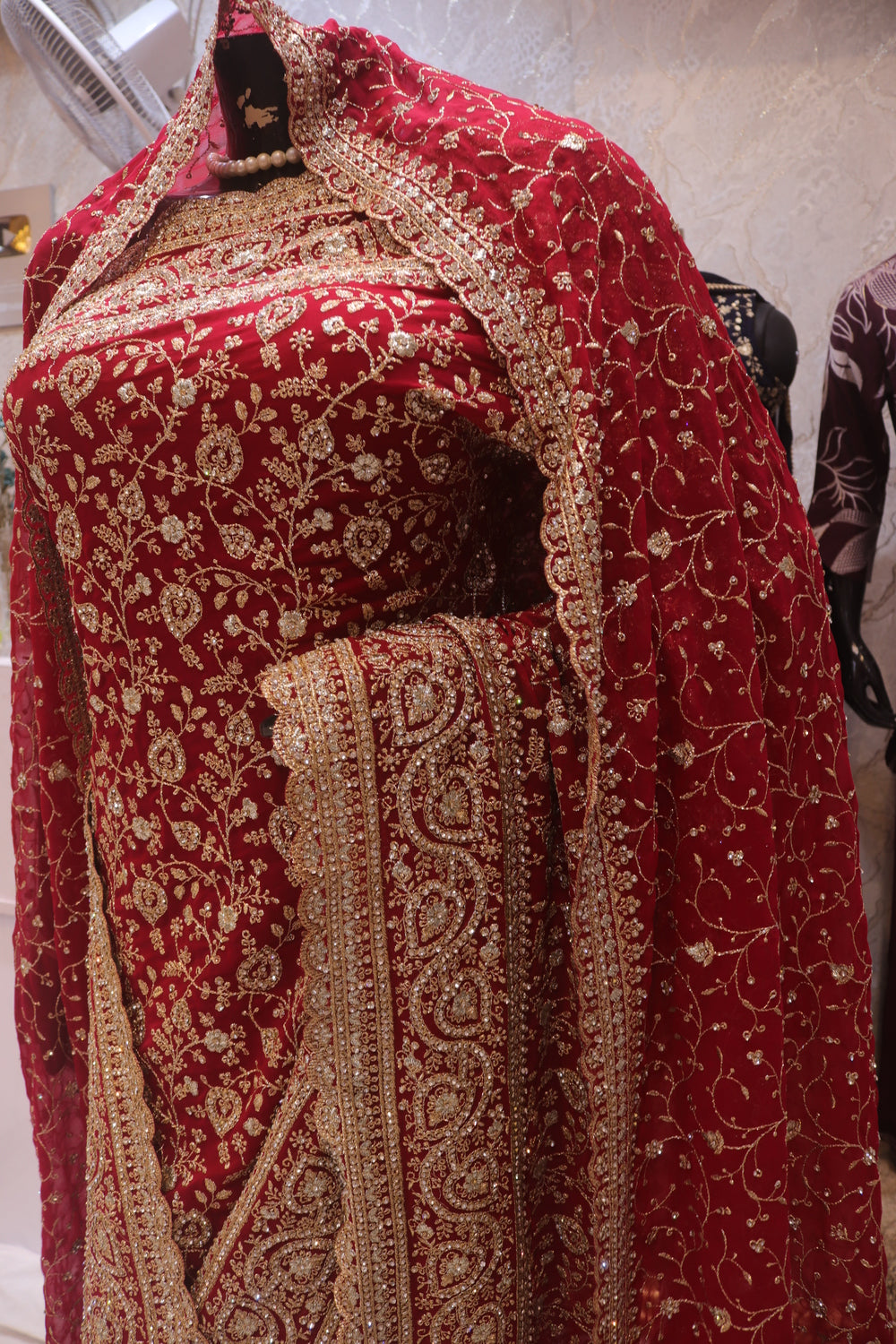 "The Royal Raspberry" Premium Bridal Saree with Veil