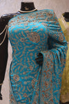 "The Cerulean Blue" Luxurious wedding Wear Saree