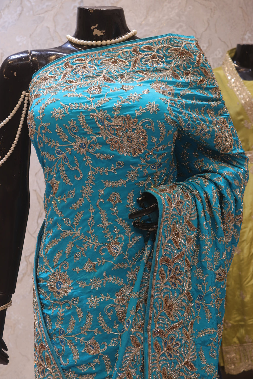 "The Cerulean Blue" Luxurious wedding Wear Saree