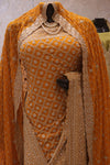 "The Deep Amber Gold" Premium Designer Saree With Veil