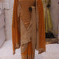 "The Deep Amber Gold" Premium Designer Saree With Veil