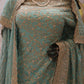 "The Light Turquoise" Premium Designer Saree with Veil