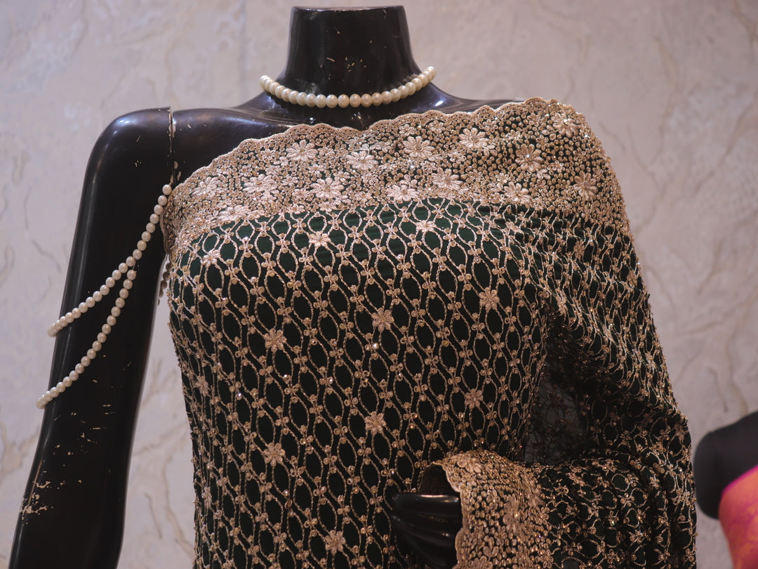 “The Italian Green” Premium Designer Saree