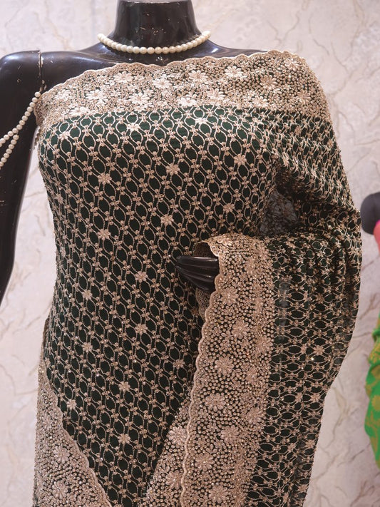 “The Italian Green” Premium Designer Saree