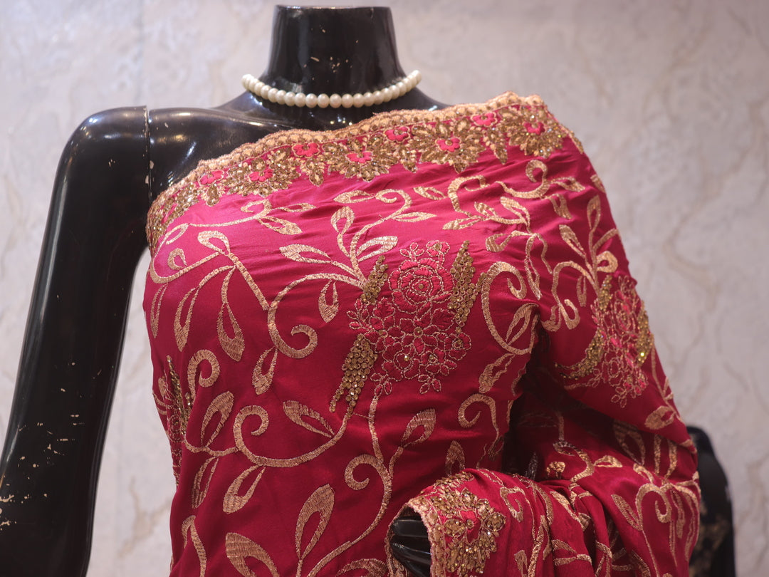 “The Raspberry Sorbet” Premium Designer Saree