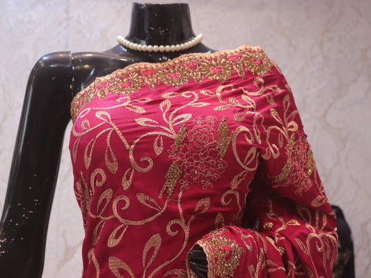 “The Raspberry Sorbet” Premium Designer Saree