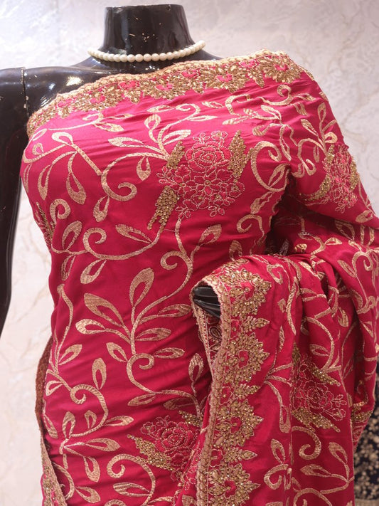 “The Raspberry Sorbet” Premium Designer Saree
