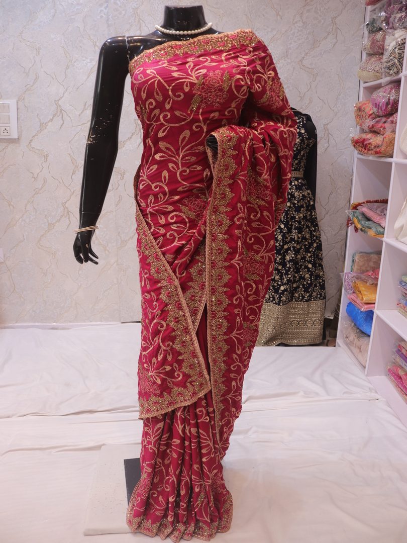 “The Raspberry Sorbet” Premium Designer Saree