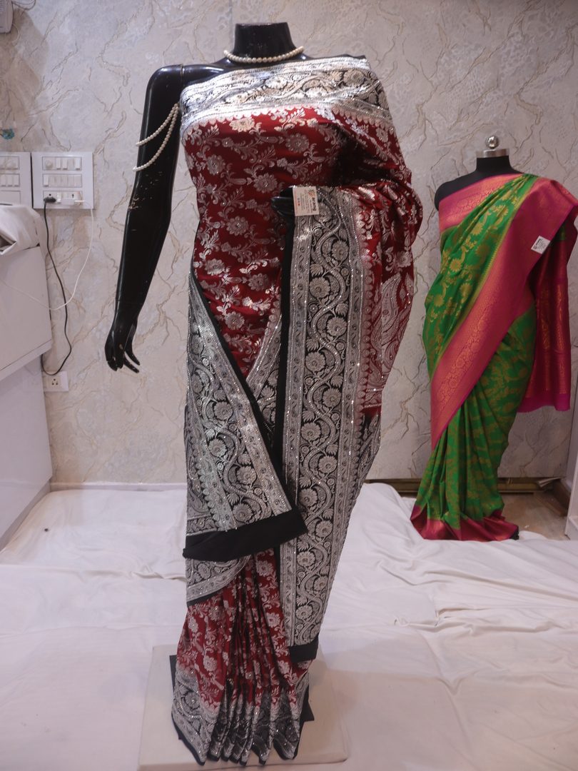 “The Vintage Maroon” Premium Banarasi Silk Saree