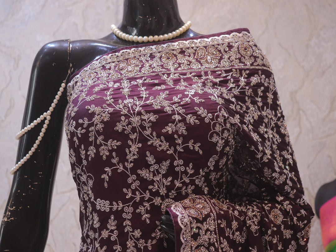 “The Matt Purple” Premium Designer Saree