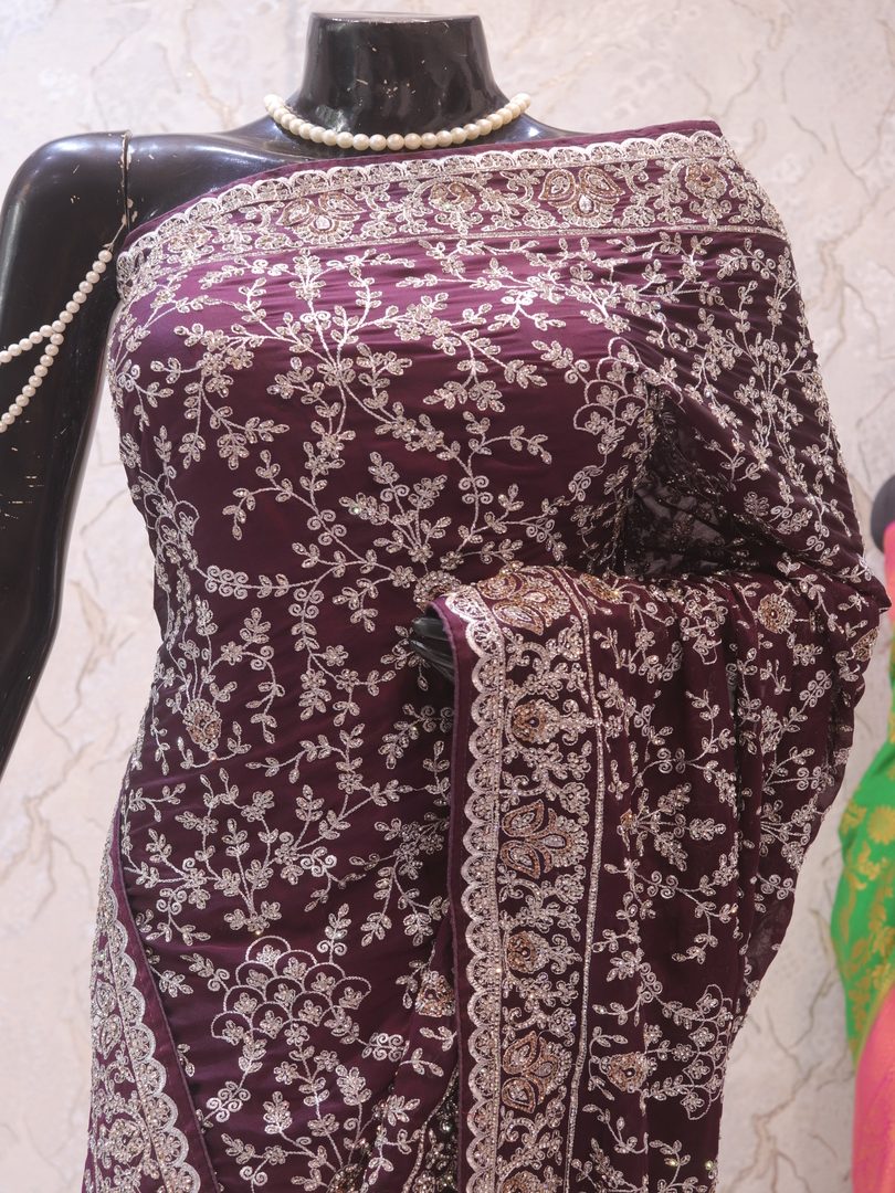 “The Matt Purple” Premium Designer Saree