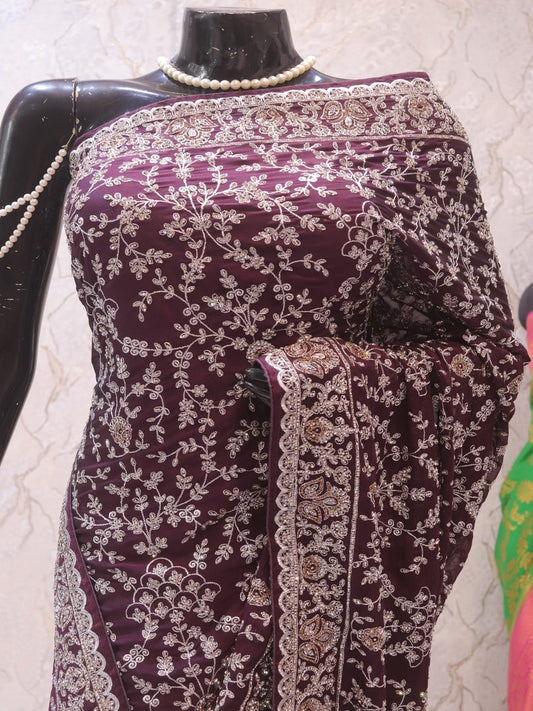 “The Matt Purple” Premium Designer Saree