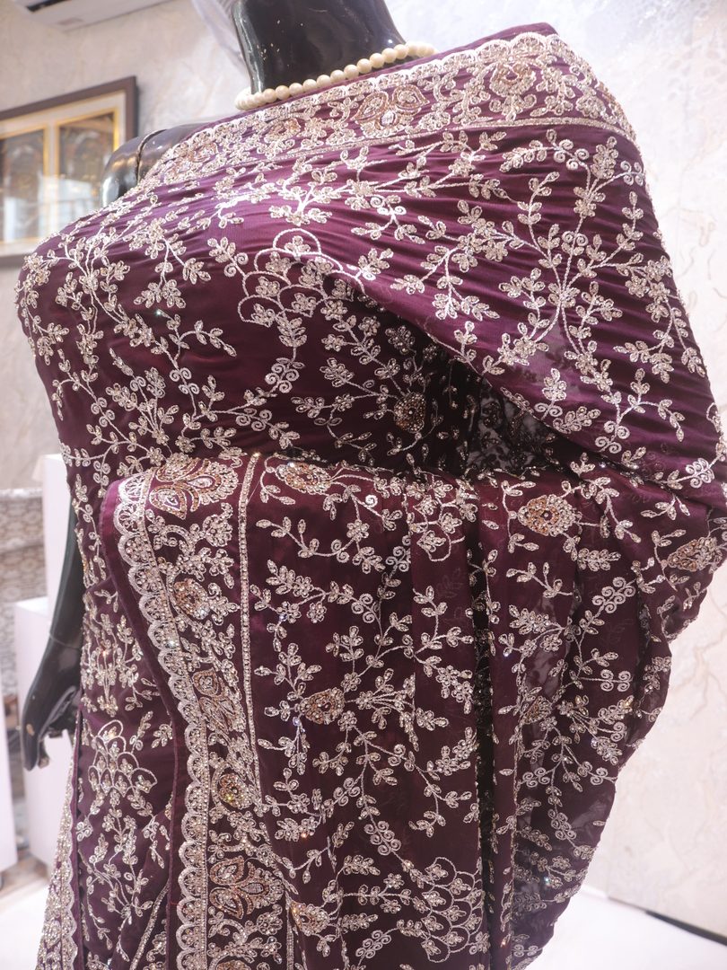 “The Matt Purple” Premium Designer Saree