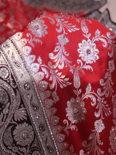 “The Rose Red” Premium Banarasi Silk Saree