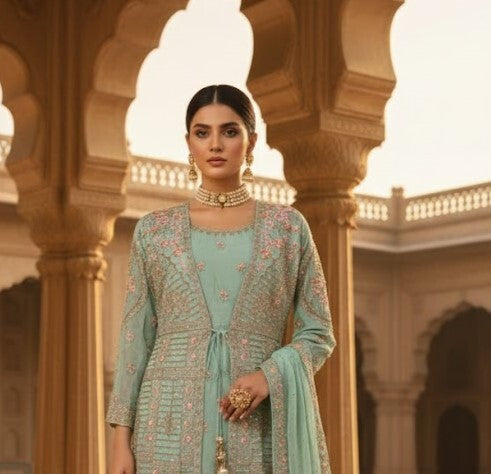 The Designer Luxury Shrug Style Ready to Wear Dress
