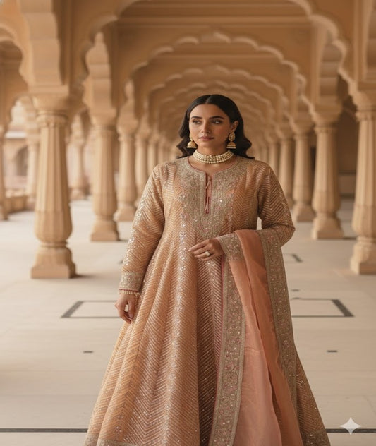 The Premium Luxury Anarkali Frock Ready to Wear Dress