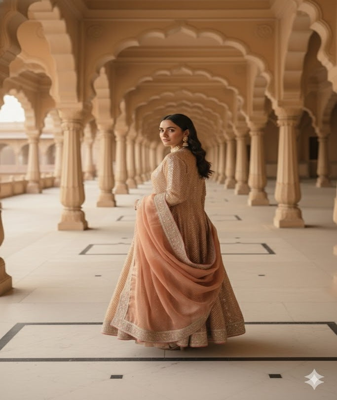 The Premium Luxury Anarkali Frock Ready to Wear Dress