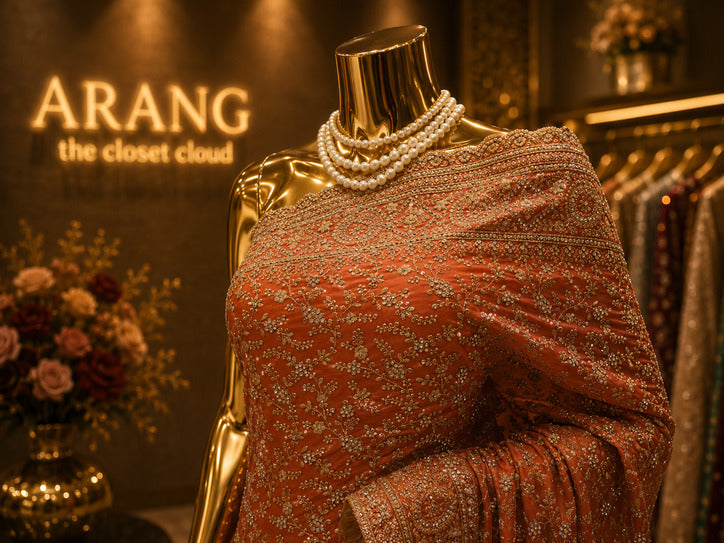 "The Pink Orange" Premium Designer Saree