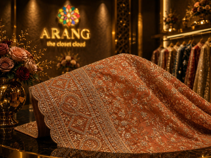"The Pink Orange" Premium Designer Saree