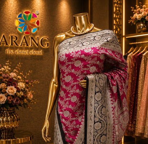 “The Barbie Pink” Premium Banarasi Silk Saree