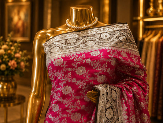 “The Barbie Pink” Premium Banarasi Silk Saree