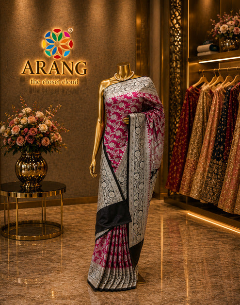 “The Barbie Pink” Premium Banarasi Silk Saree