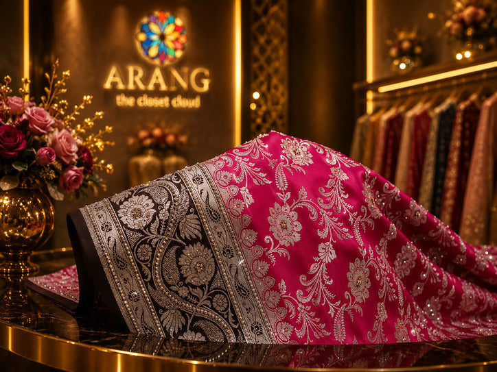“The Barbie Pink” Premium Banarasi Silk Saree