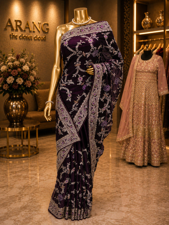 “The Russian Violet” Premium Designer Saree
