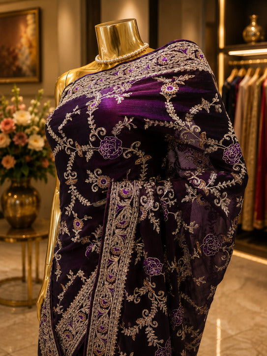 “The Russian Violet” Premium Designer Saree