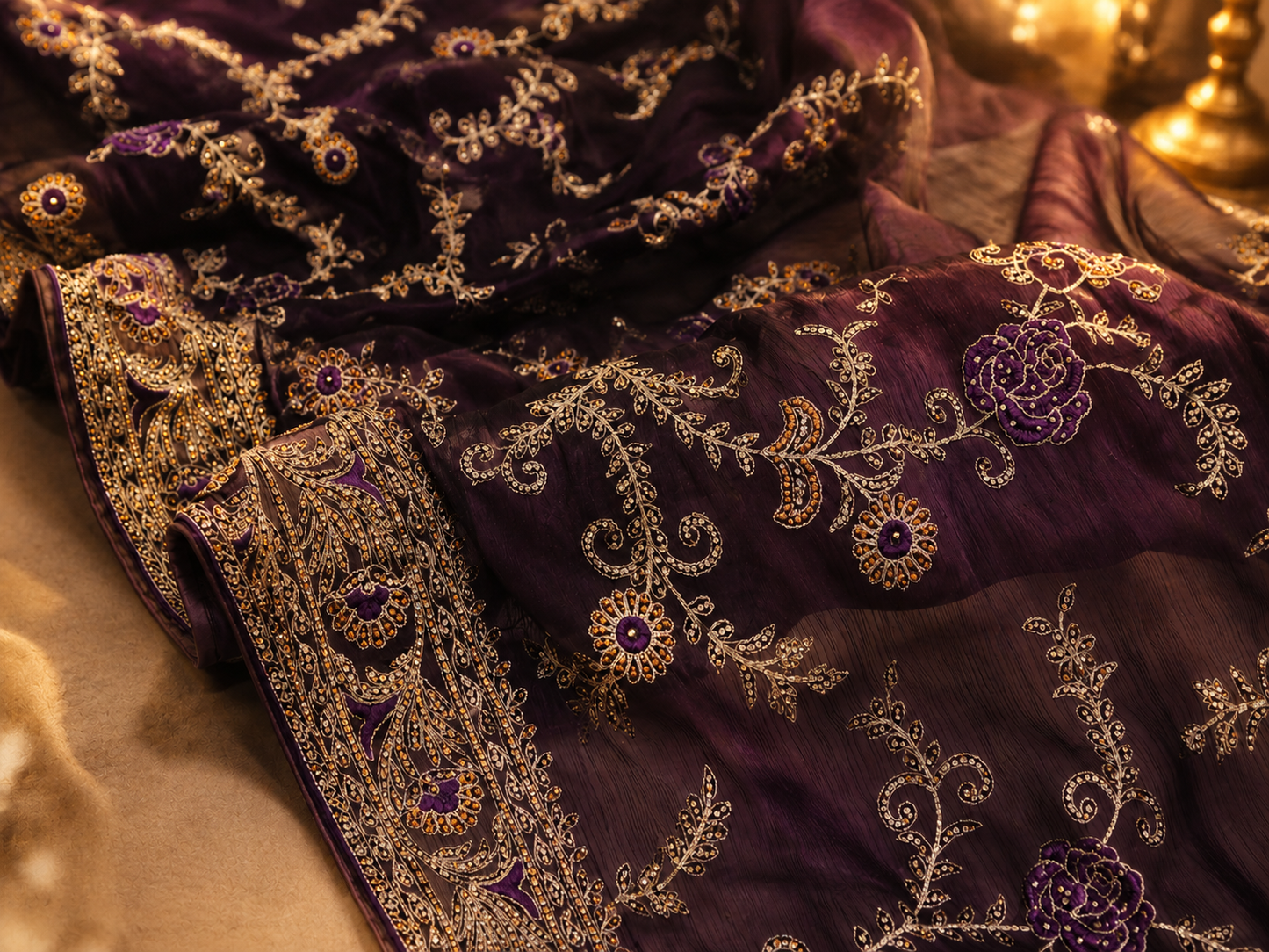 “The Russian Violet” Premium Designer Saree