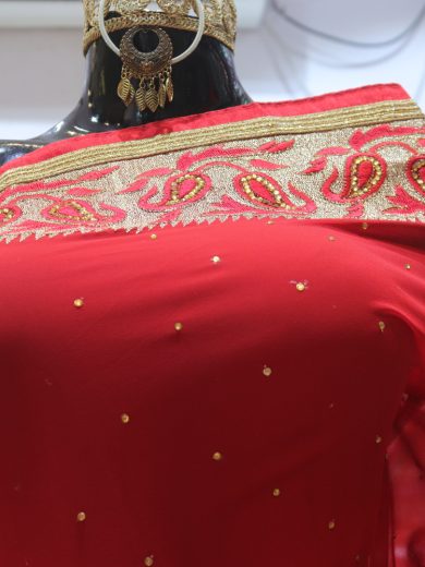 "The Carnelian Red" Premium Designer Saree