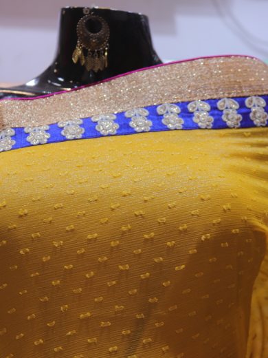 "The Snapchat Yellow" Premium Designer Saree