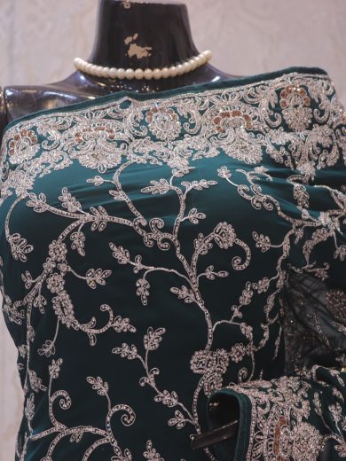 "The Pine Green" Premium Designer Saree