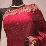 “The Glossy Maroon” Premium Designer Saree