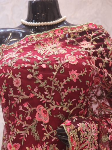 "The Heather Maroon" Premium Designer Saree