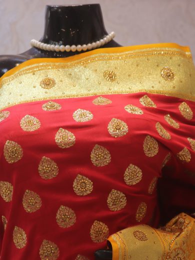 "The Crimson Red" Premium Banarasi Silk Saree