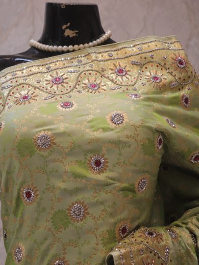 "The Celadon Green" Premium Banarasi Silk Saree