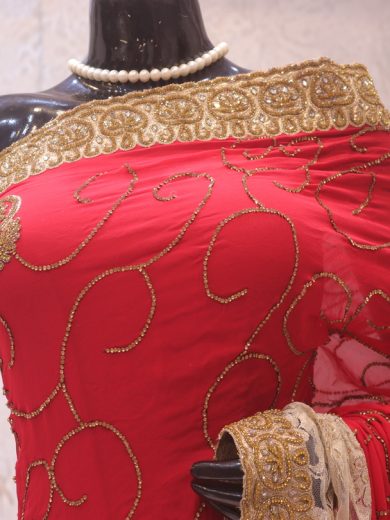 "The Ferrari Red" Premium Designer Saree