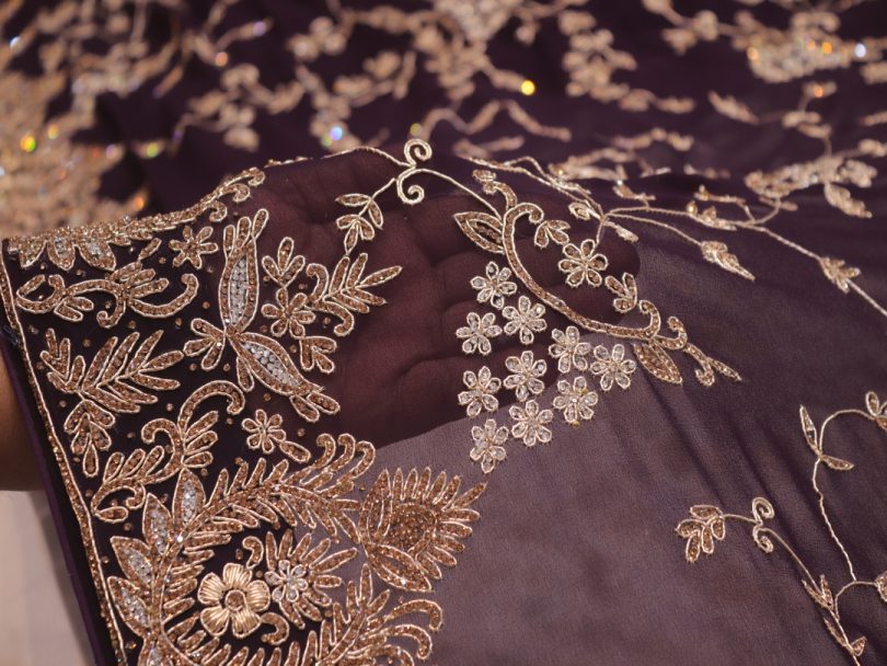 “The Mulberry Splash” Premium Designer Saree - Image 5