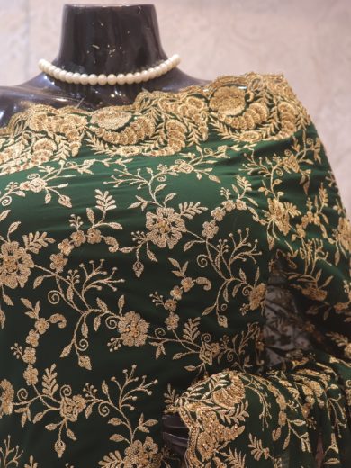 "The Jet Green" Premium Designer Saree