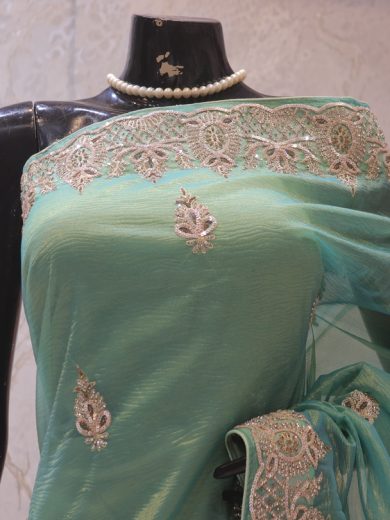 “The Ice Green” Premium Designer Saree